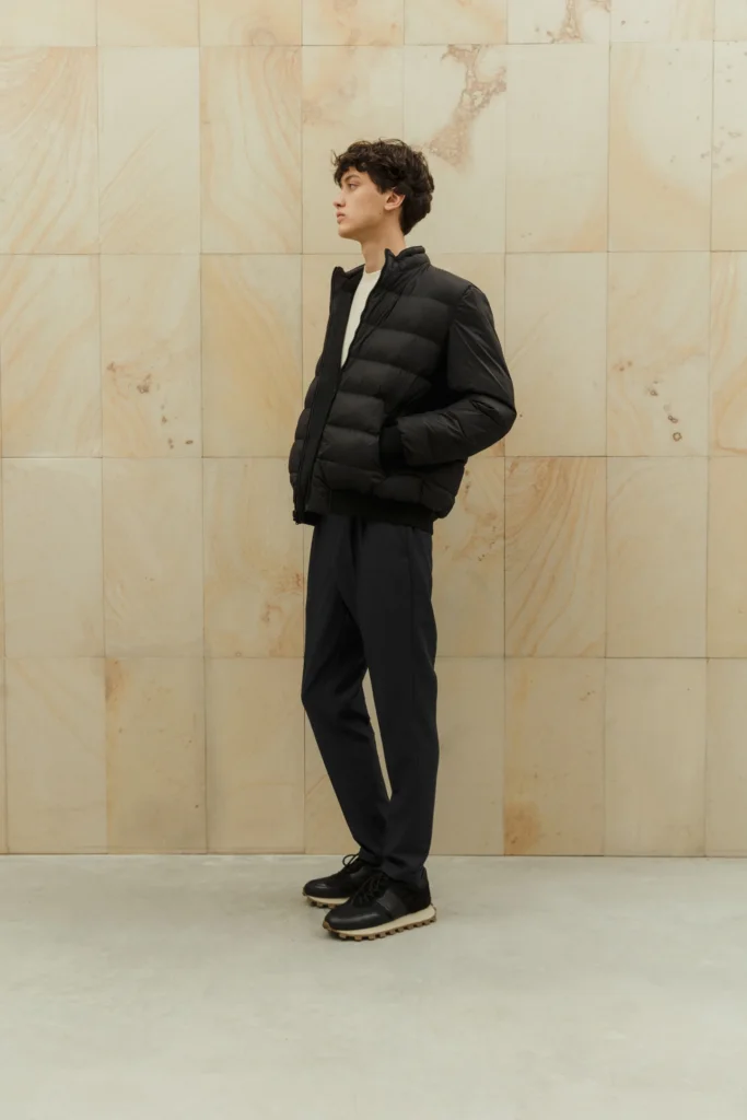 Grey-black reversible bomber with wool be Gentleman 2