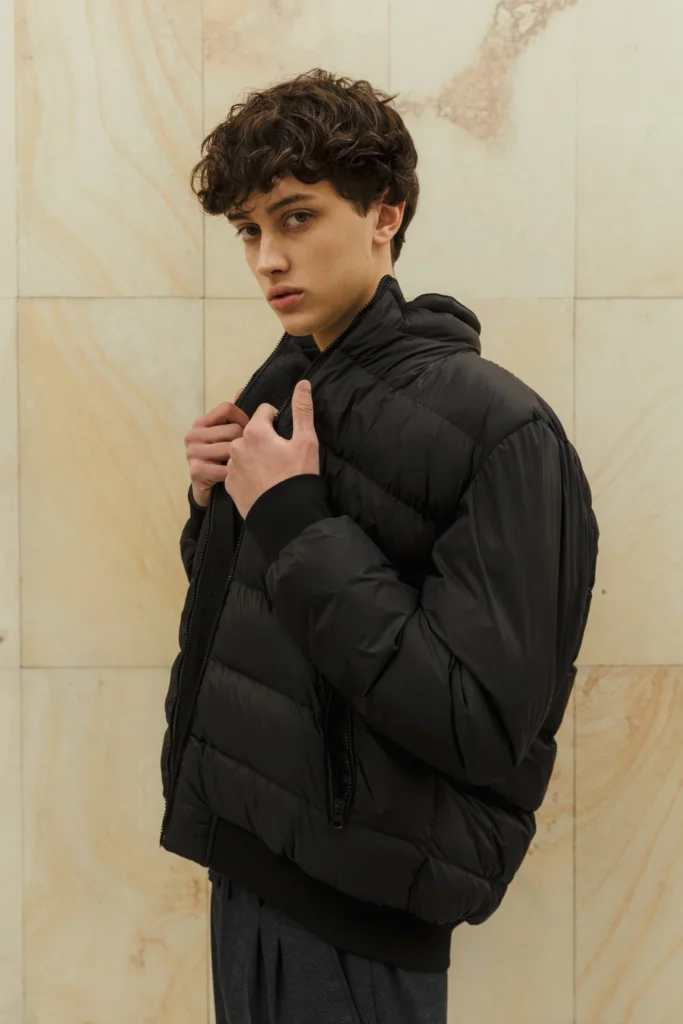 Grey-black reversible bomber with wool be Gentleman 2