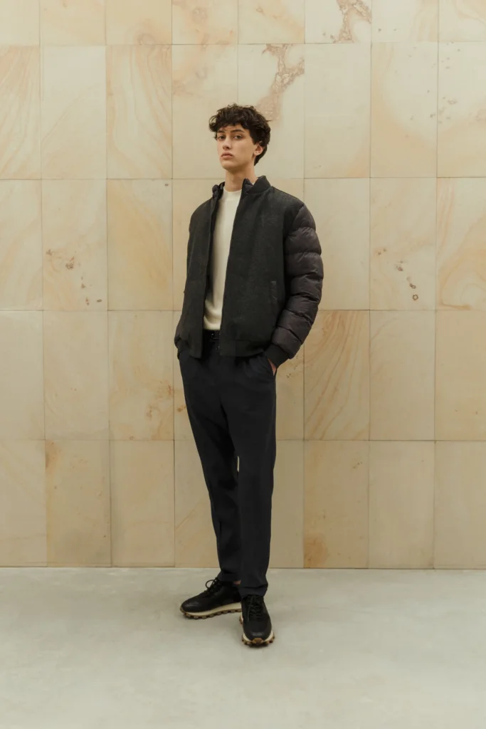 Grey-black reversible bomber with wool be Gentleman 2