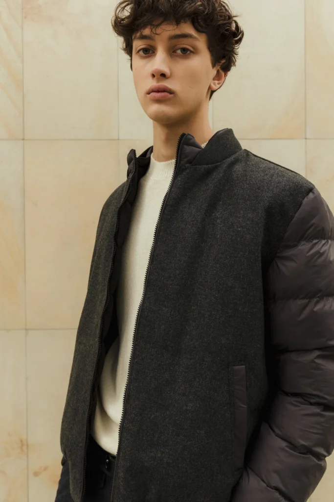 Grey-black reversible bomber with wool be Gentleman 2