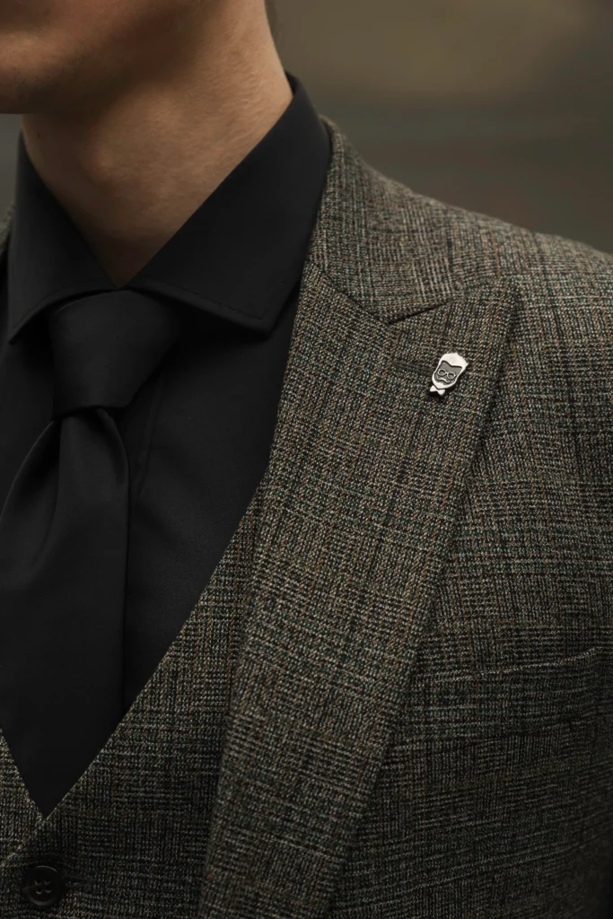 Чоловічий костюм-трійка з вовною зелений в клітинку be Gentleman 2