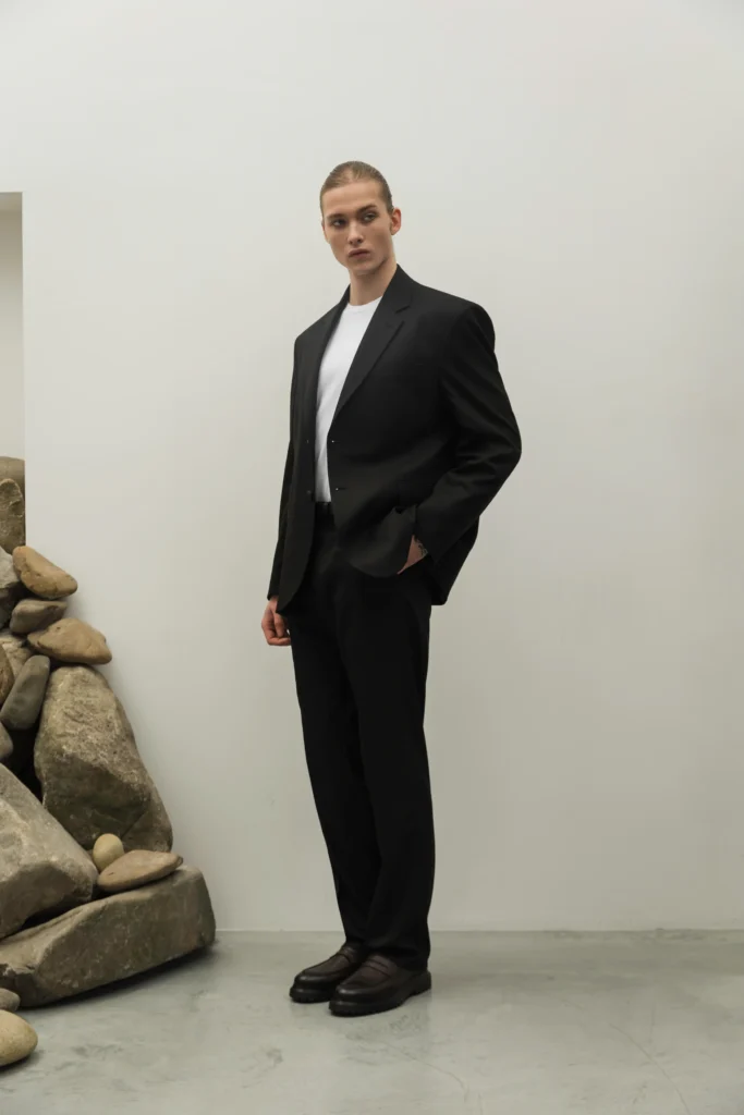 Men’s suit with wool black oversized be Gentleman 2