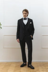 Men’s tuxedo with wool black be Gentleman 5