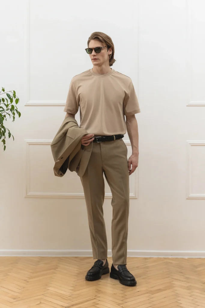 Beige cotton T-shirt be Gentleman 2