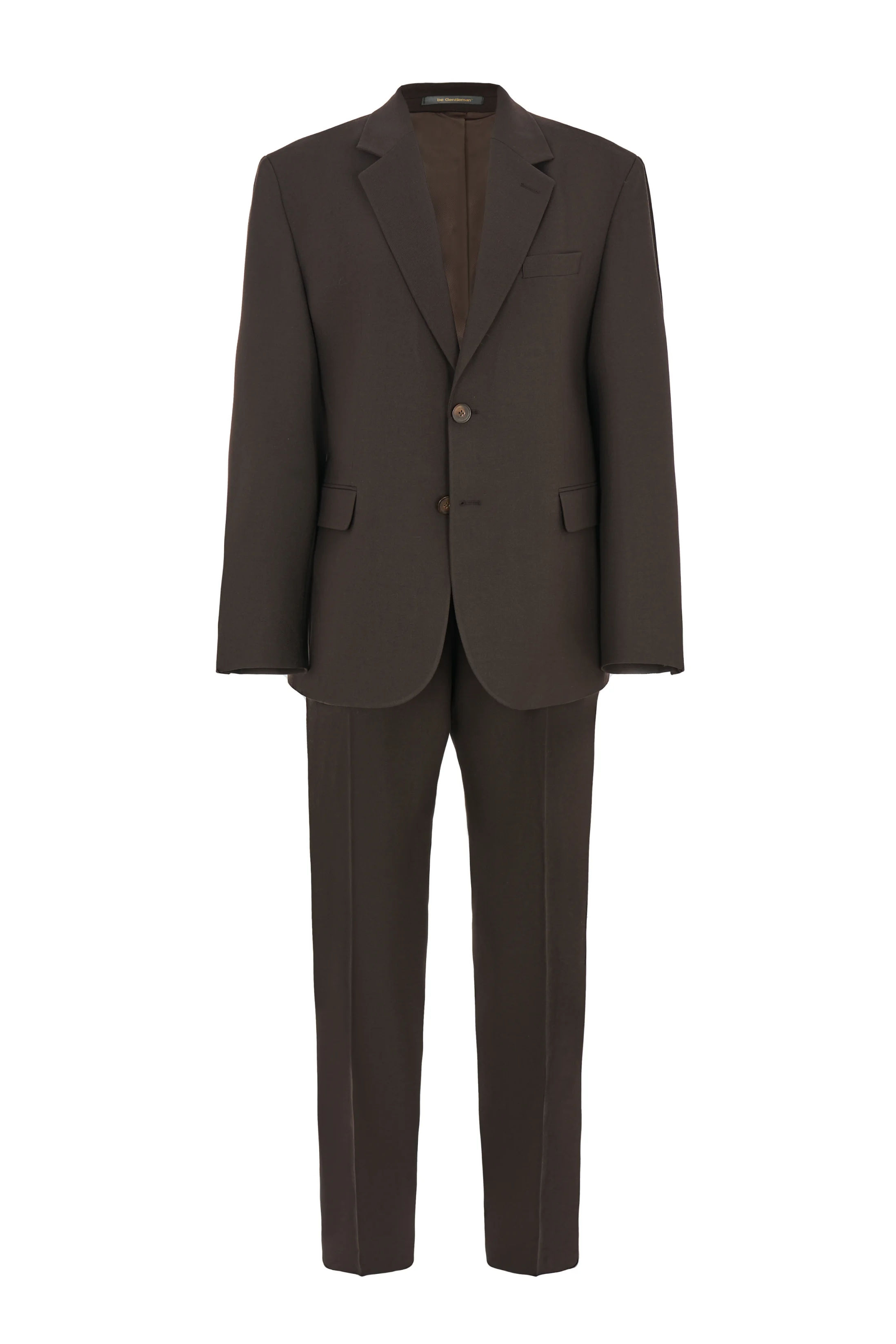 Men's suit with wool chocolate oversized
