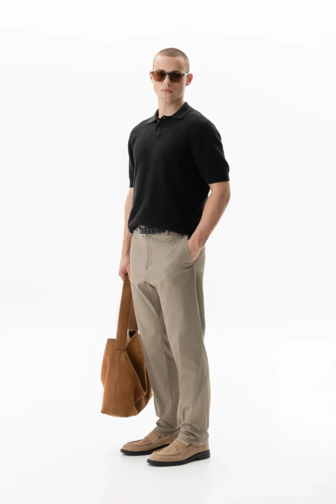 Textured polo shirt – black be Gentleman 2