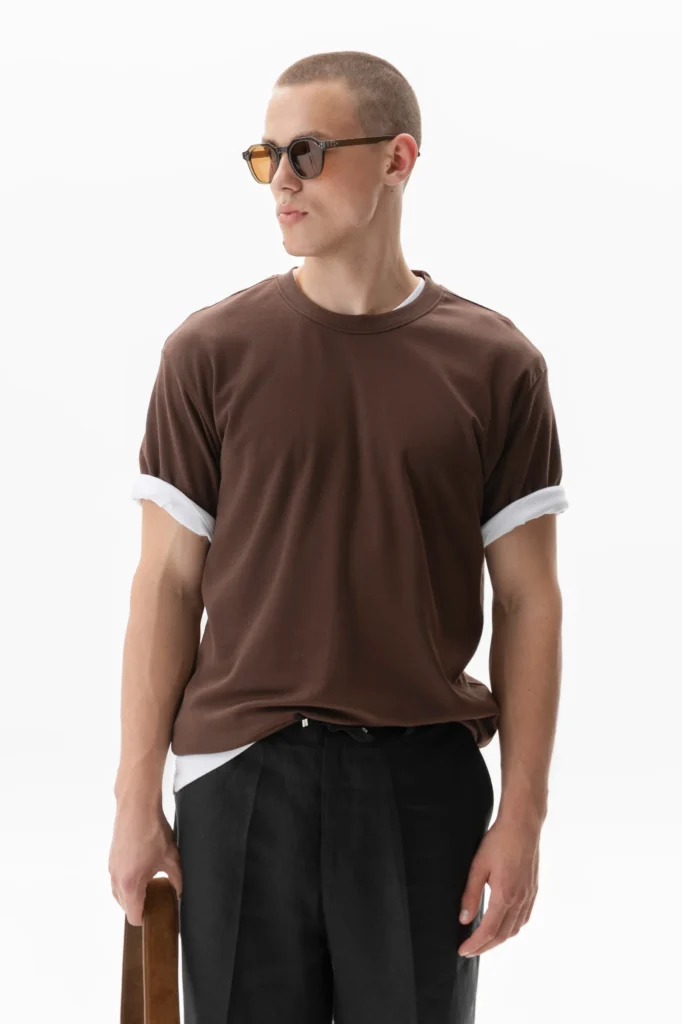 Brown cotton T-shirt be Gentleman 2