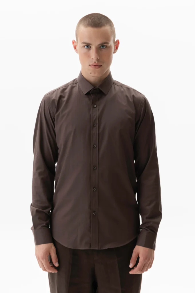 Brown cotton shirt be Gentleman 2