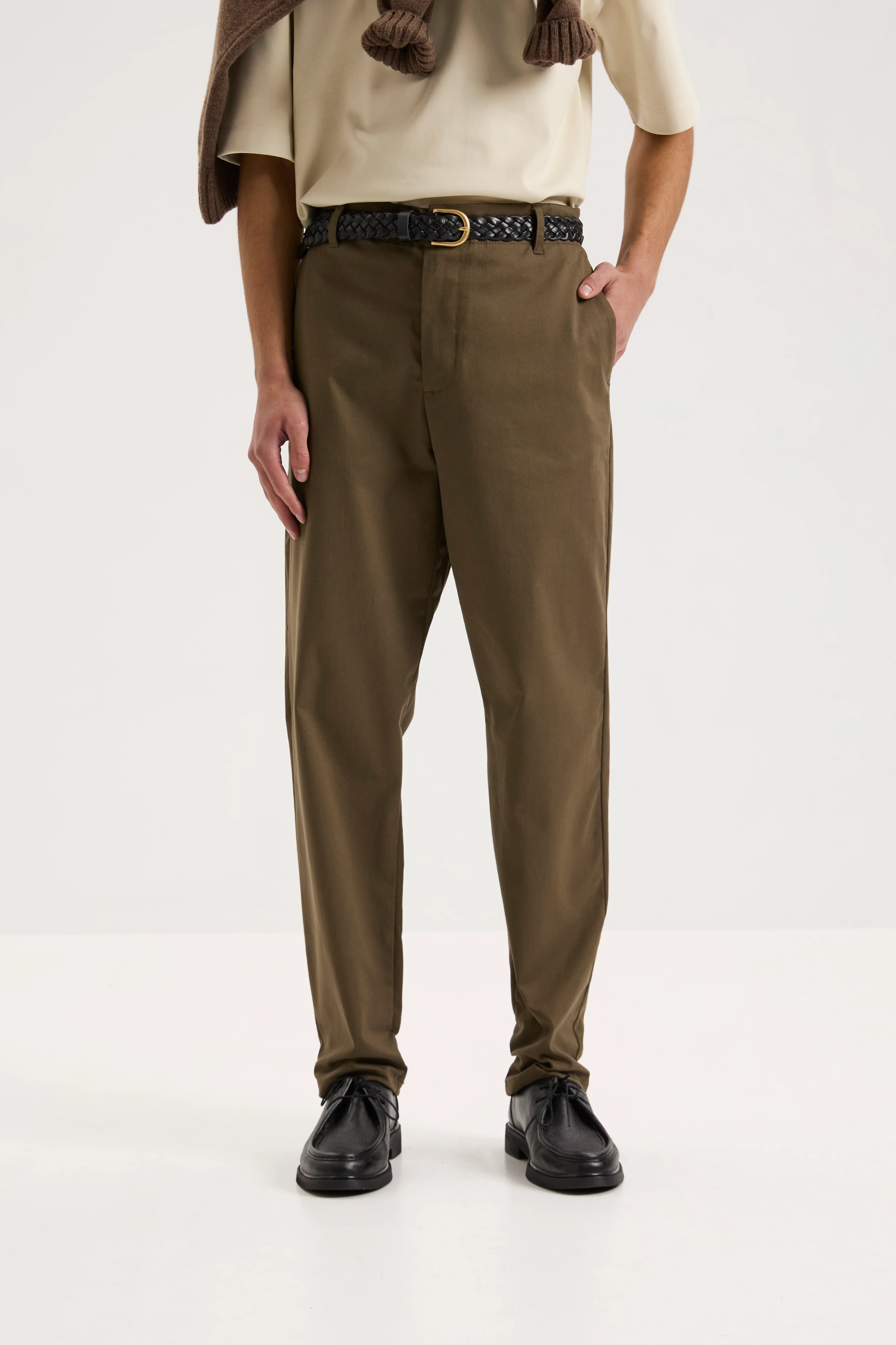 Khaki straight cut chinos