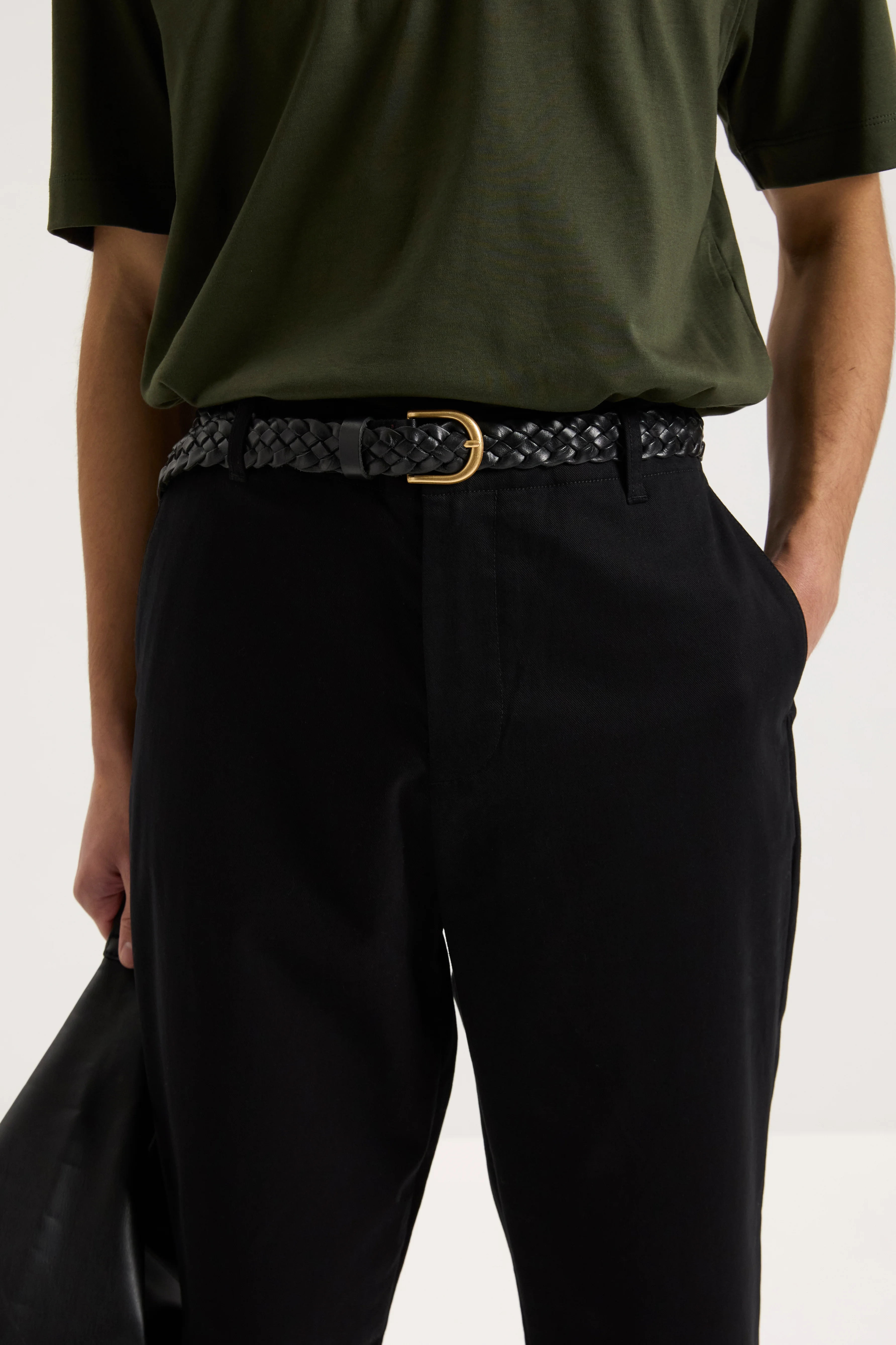 Straight cut black chinos