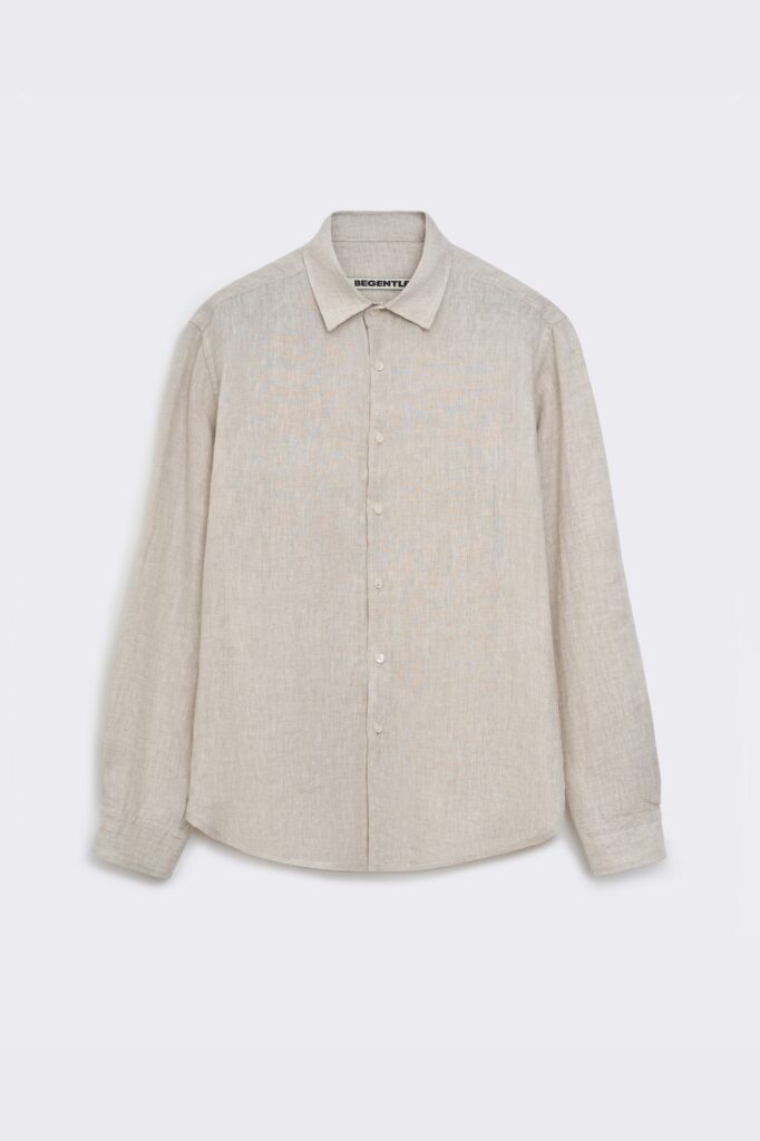 Gray shirt made of 100% Italian linen be Gentleman 2