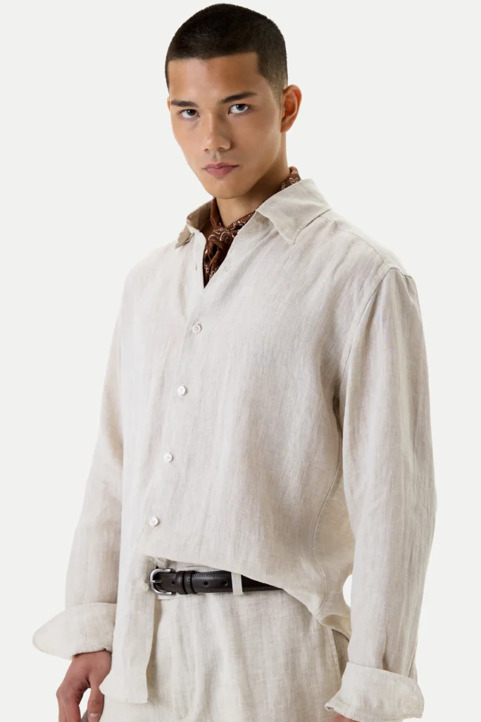 Gray shirt made of 100% Italian linen be Gentleman 2