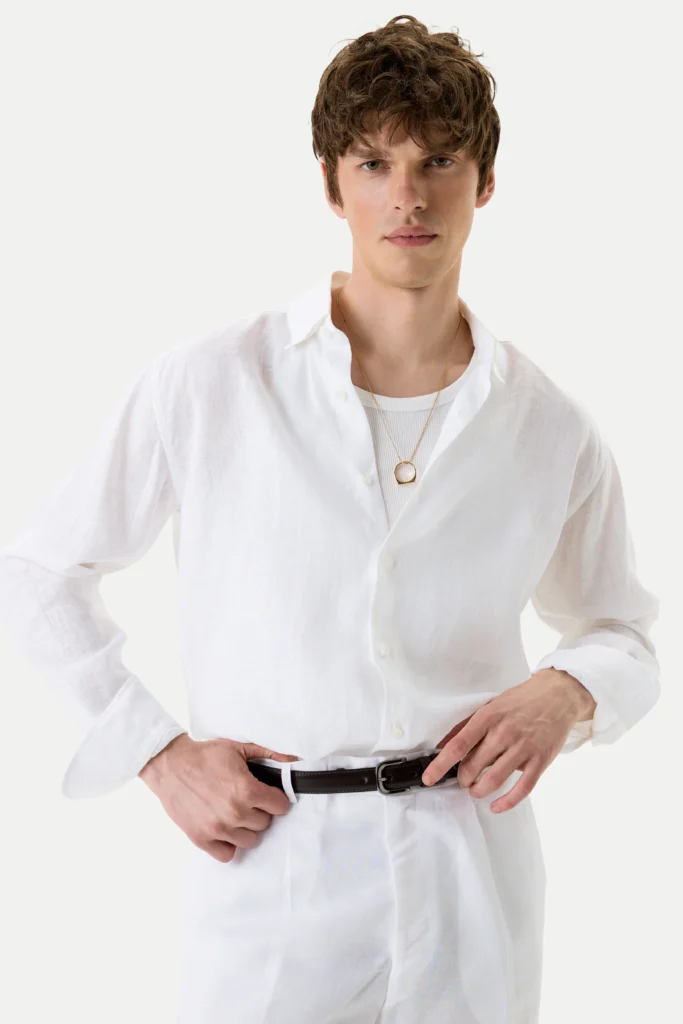 White shirt made of 100% Italian linen be Gentleman 2