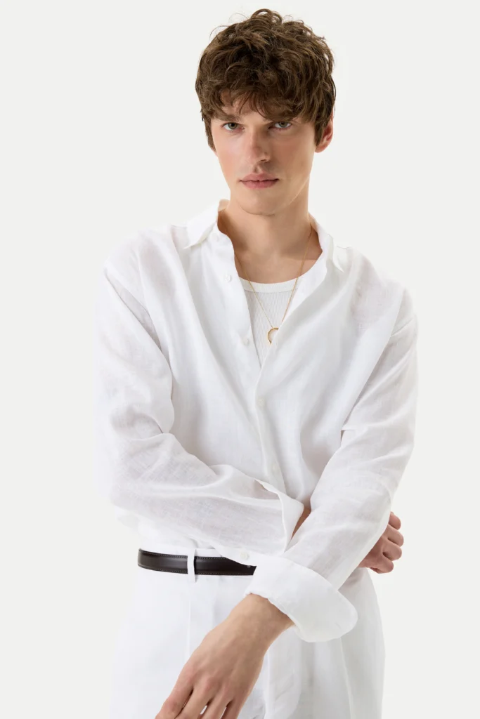 White shirt made of 100% Italian linen be Gentleman 2